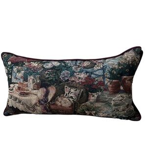 Newport Tapestry Throw Pillow Victorian Garden Size Large Home Accents Vintage